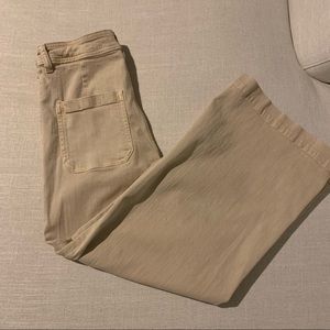 Beige Denim Culottes from Mango